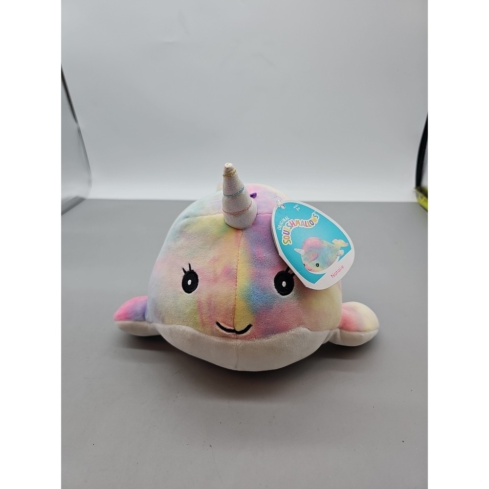 New  NARWHAL "Natalie" SQUISHMALLOW Tie Dye RAINBOW Summer 2021